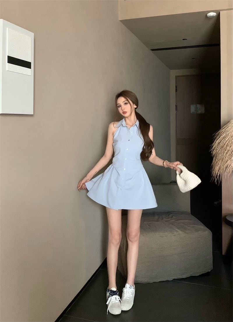 【dress】ノースリーブシャツワンピース　M24539