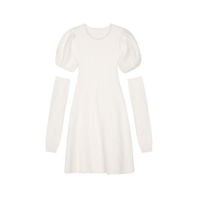 【dress】アームカバー付きニットワンピース　M27717