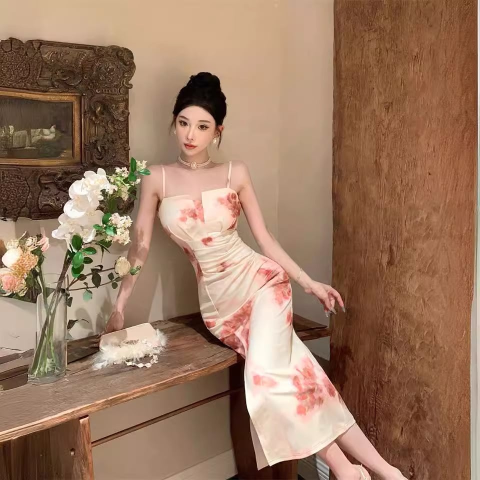 【dress】キャミプリントワンピース　M25100