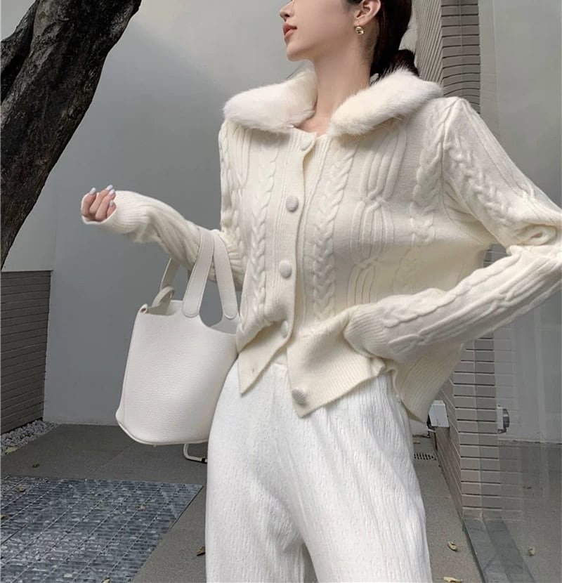 【outer】ファーニットカーデ　M26201