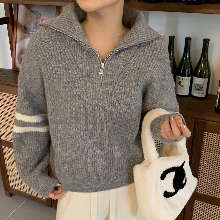 【tops】ファスナーニットセーター　M27253