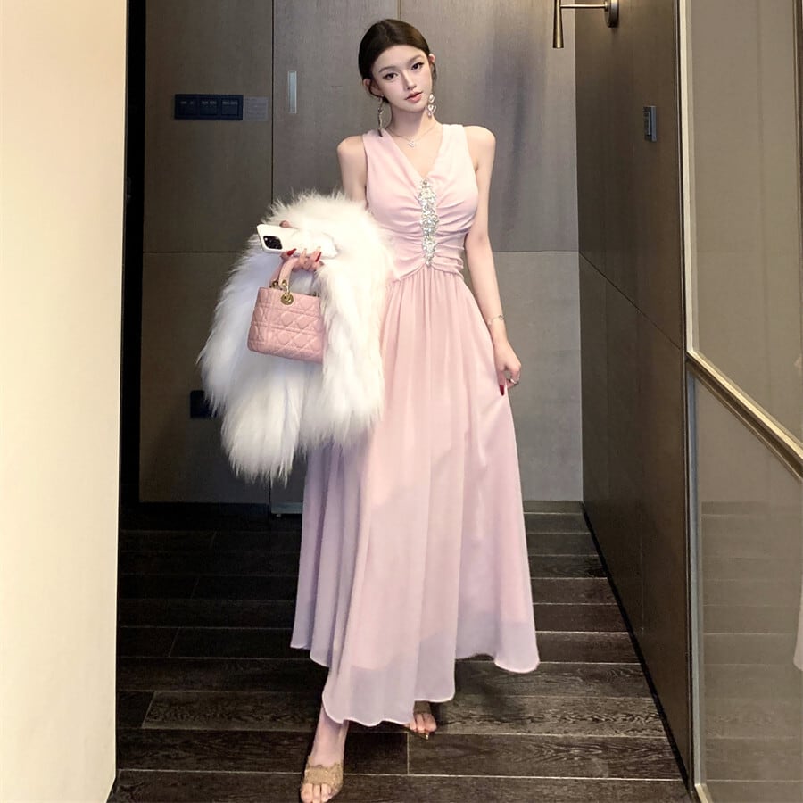 【dress】Vネックデートワンピース　M29680