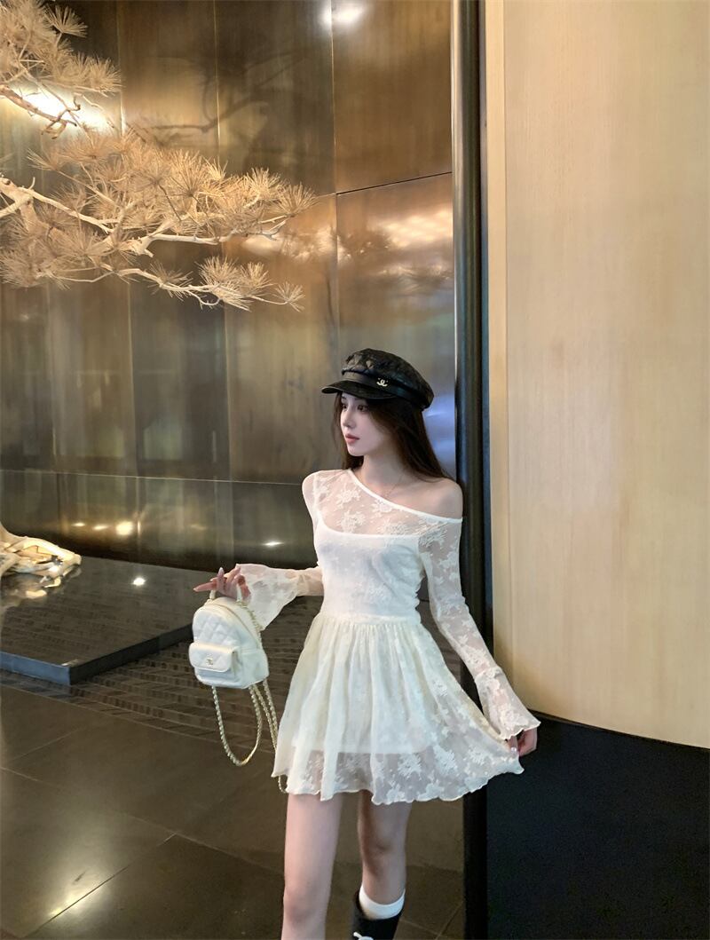 【dress】レース切り替えワンピース　M29873