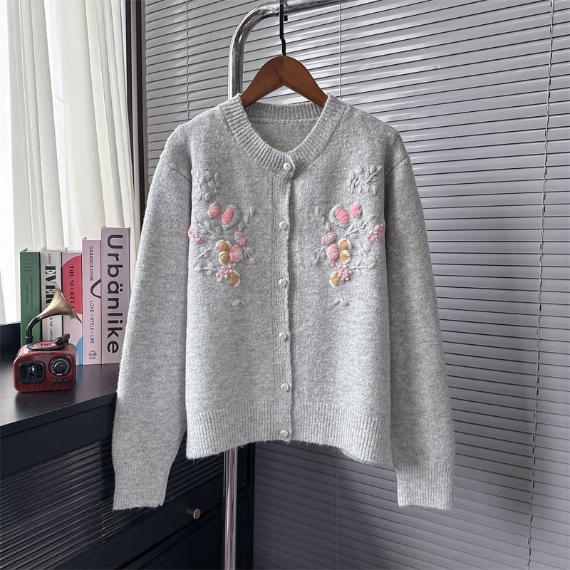 【outer】クルーネックニットカーデ　M25844