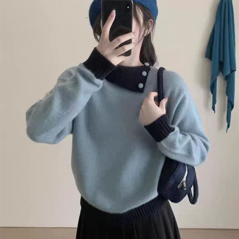 【tops】折り襟ニットセーター　M28838