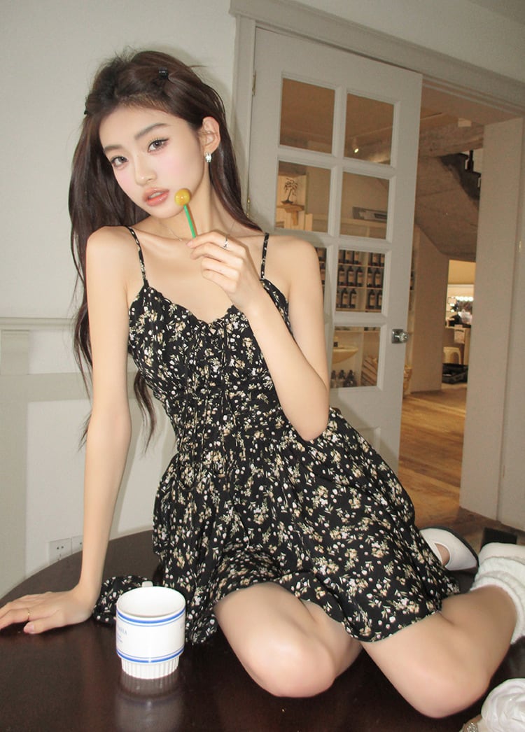 【dress】花柄キャミワンピース　M25115