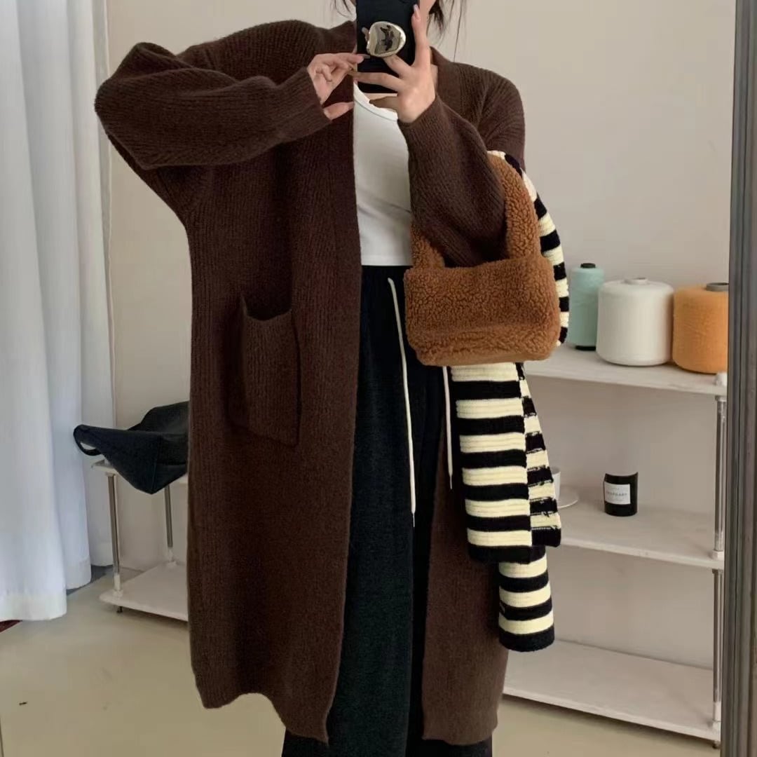 【outer】ロング丈ニットカーデ　M25571