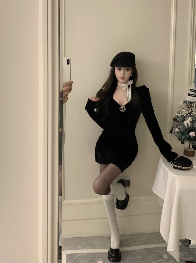 【dress】Vネックデートワンピース　M28237