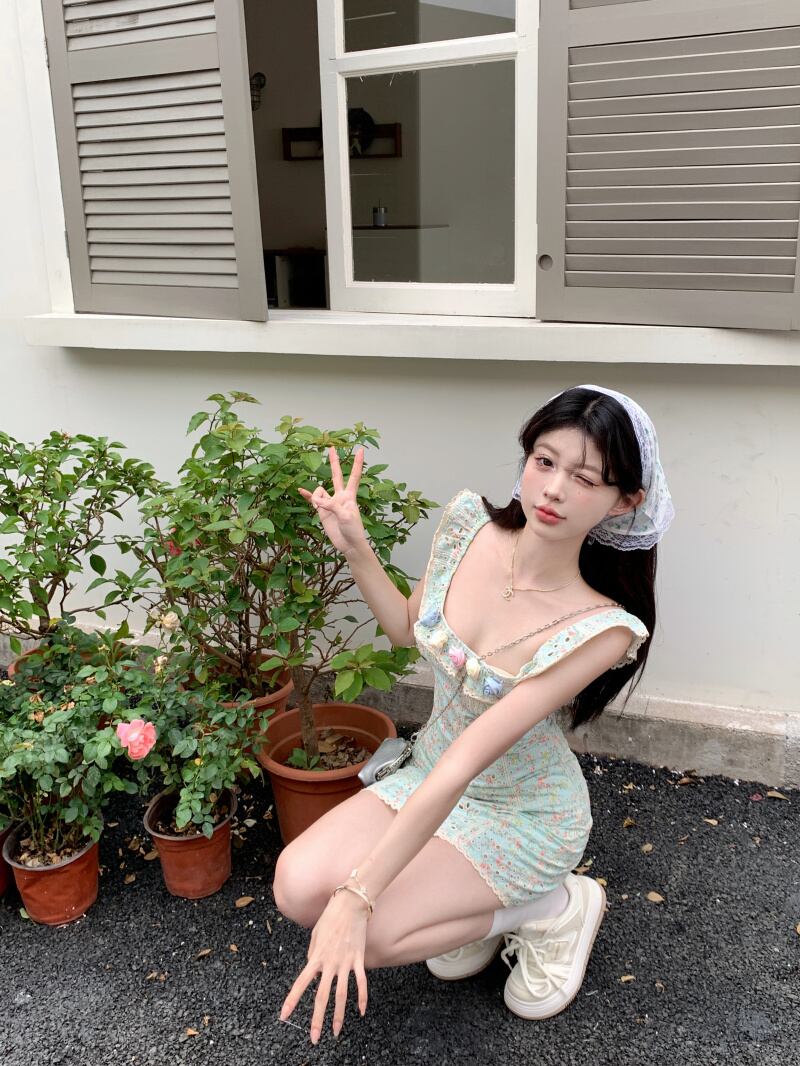 【dress】タイト花柄キャミワンピース G20933