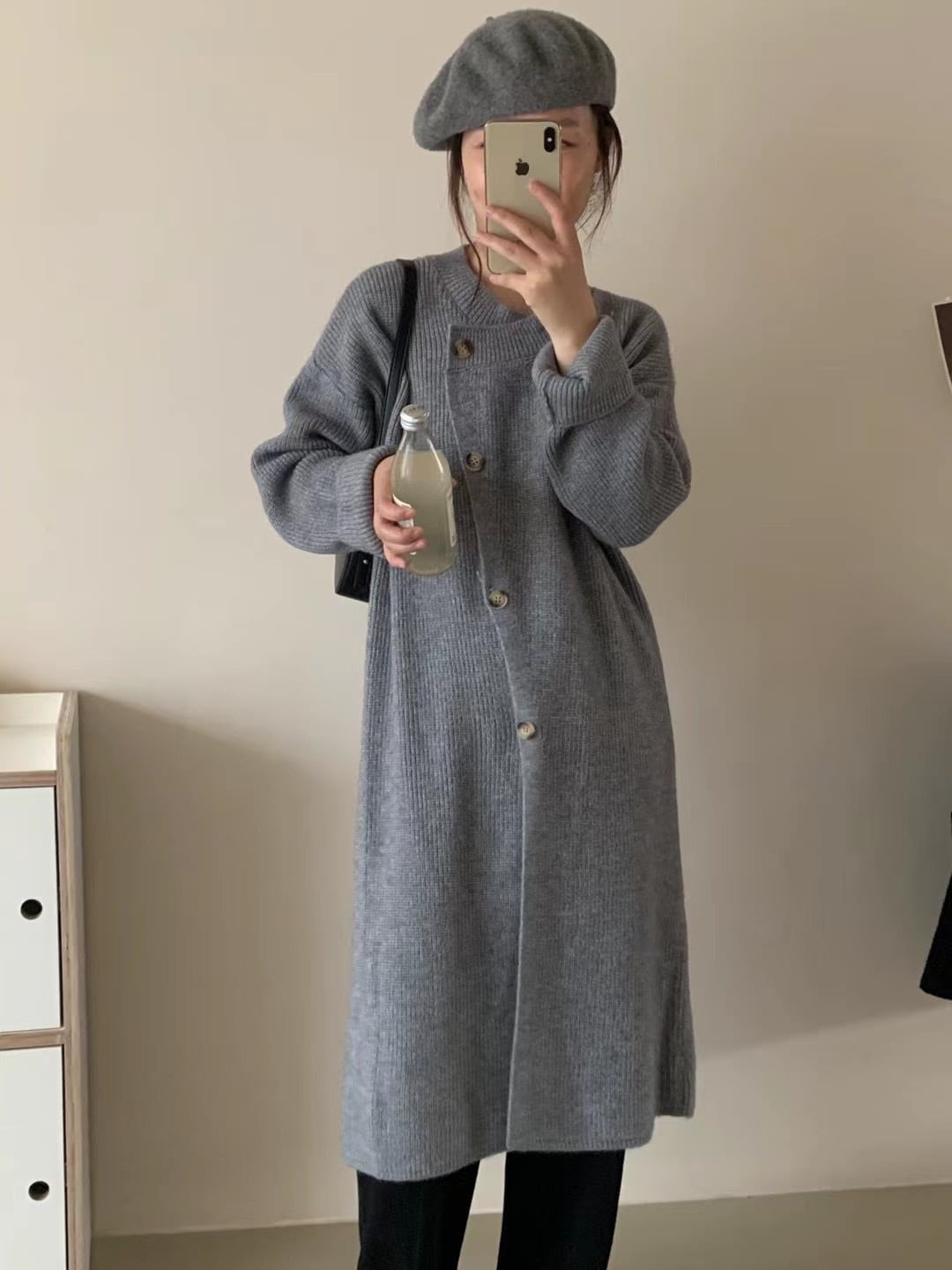 【outer】ロング丈ニットカーデ　M18818