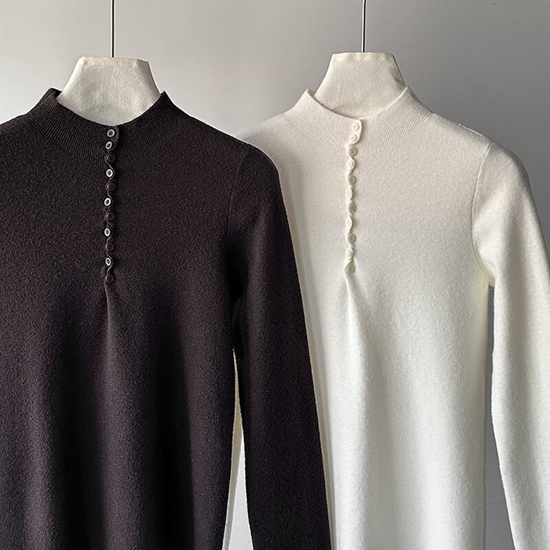 【tops】6色展開ニットトップス Q6971