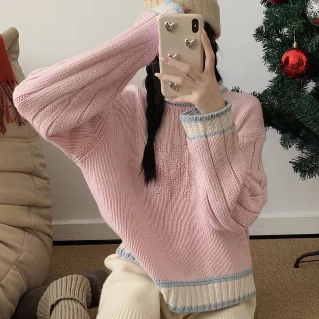 【tops】クルーネックニットセーター　M28905