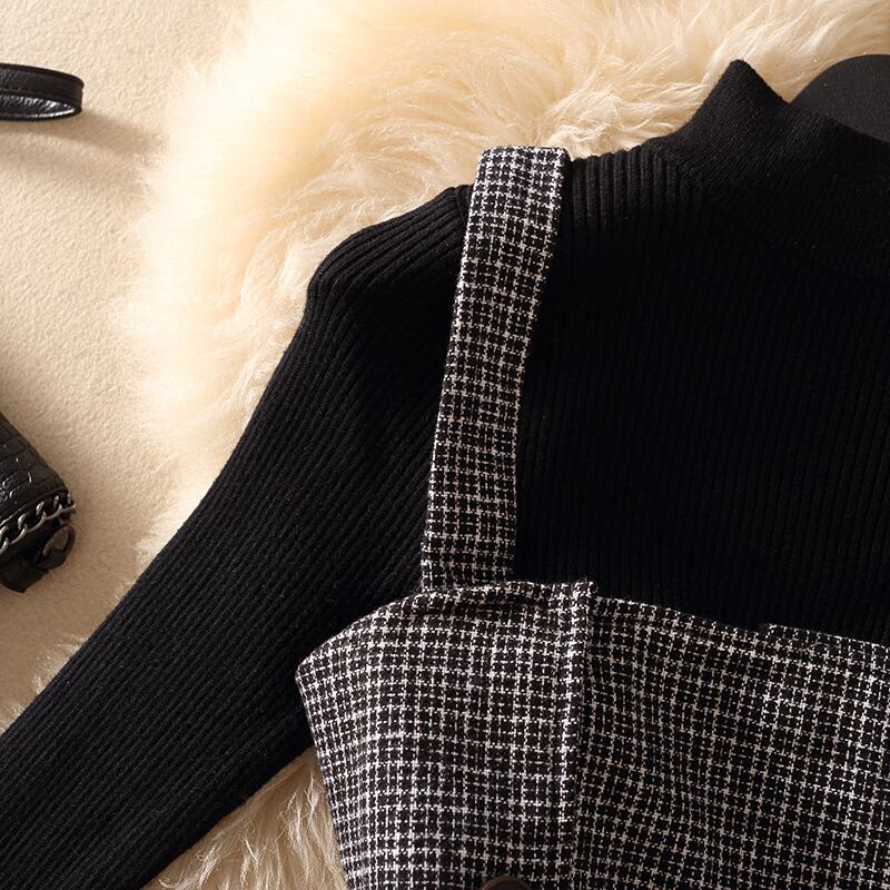 【set】秋冬新作!気質満点レトロニットトップス+ベスト+スカートオシャレ3点セット G2879