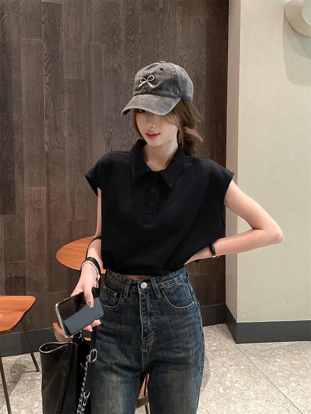 【tops】POLOネックTシャツ　M23916