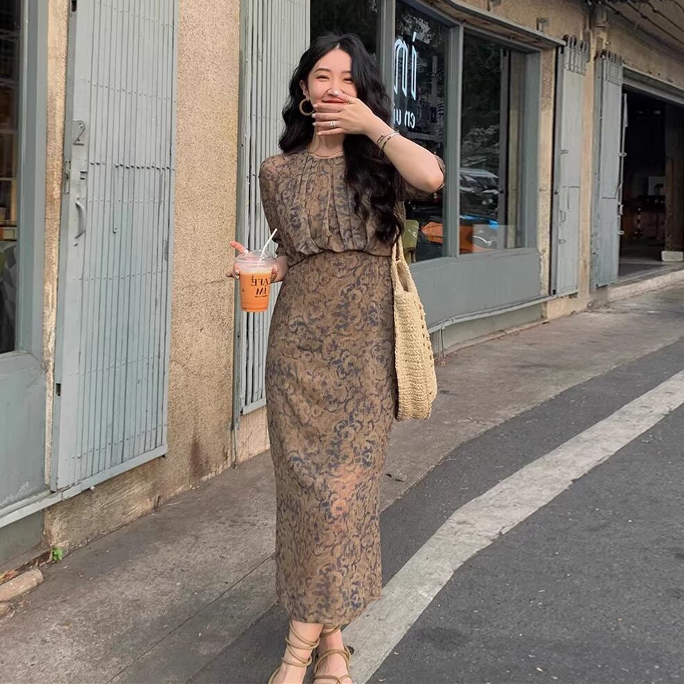 【dress】シンプルプリントワンピース G21094