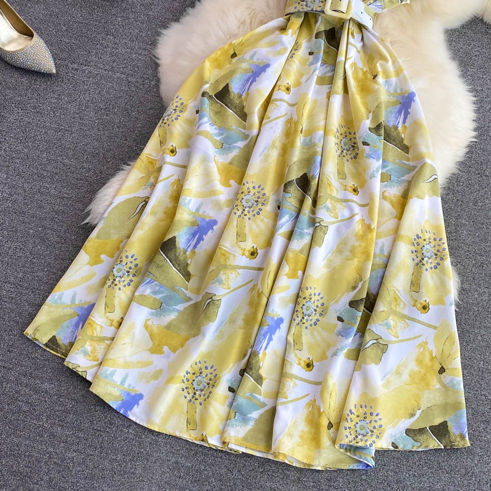 【dress】スタンドネックプリントワンピース G20725