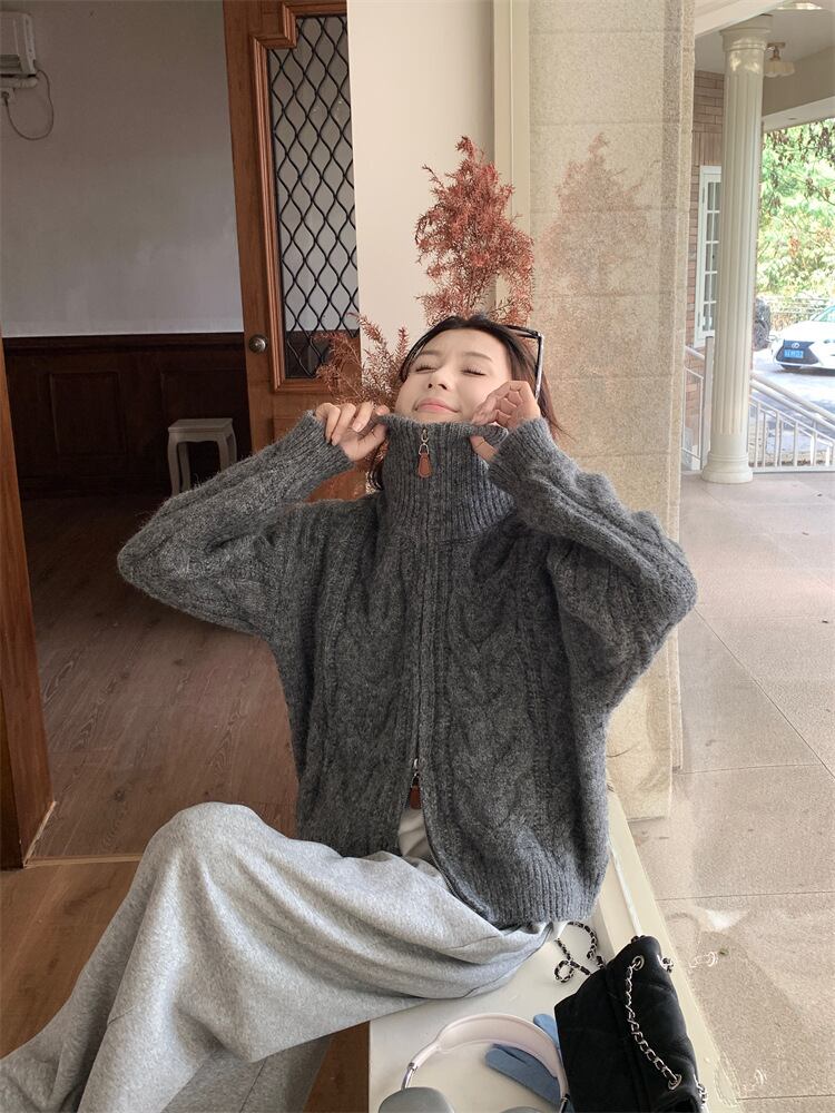 【outer】ファスナーニットカーデ　M27456