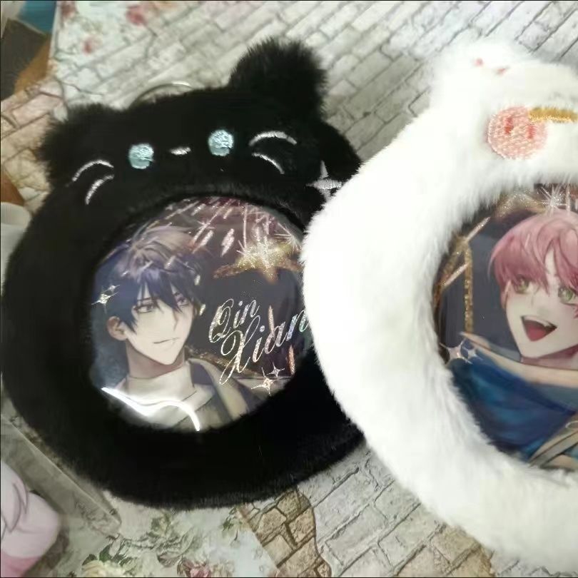 【GOODS】モフモフ ねこ 缶バッジホルダー カバー Q2220