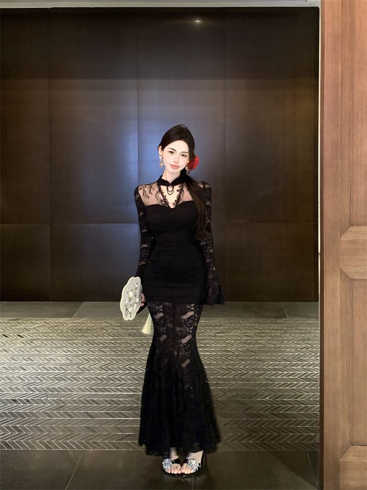 【dress】マーメイドレースデートワンピース　M28372