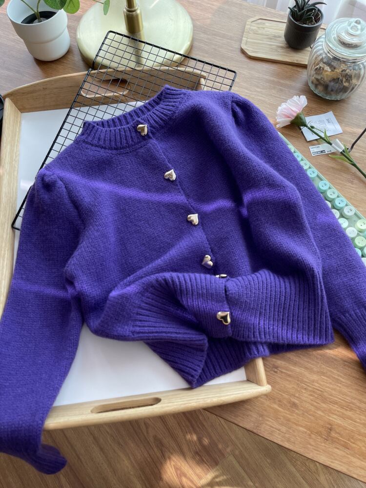 【outer】クルーネックニットカーデ　M18108