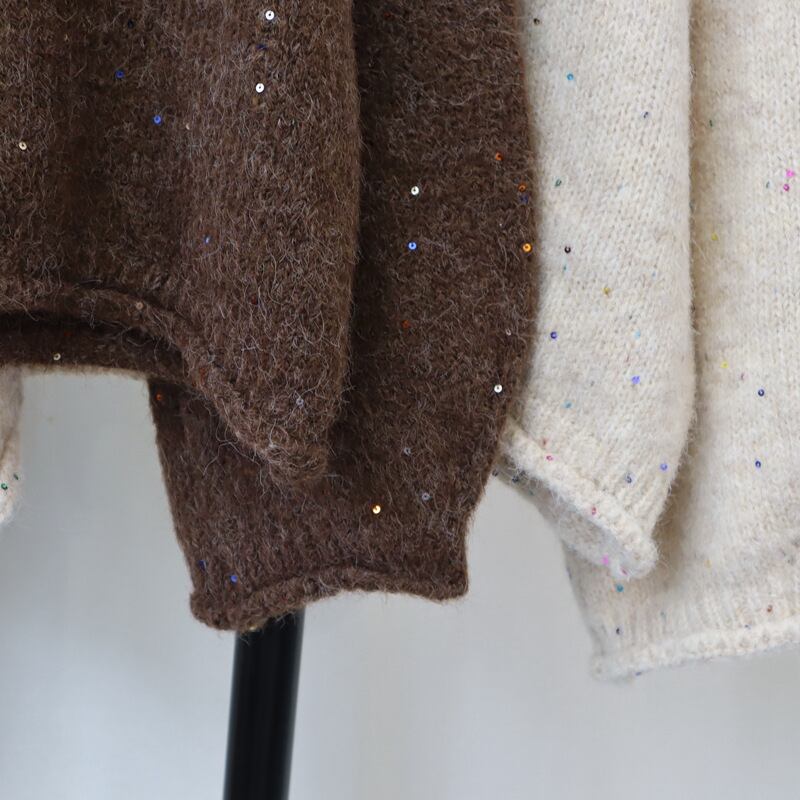 【tops】スパンコールニットセーター　M28590