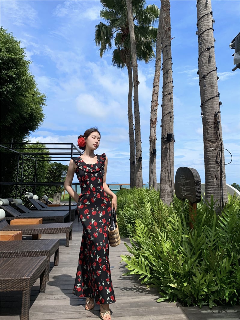 【dress】花柄ワンピース　M24907