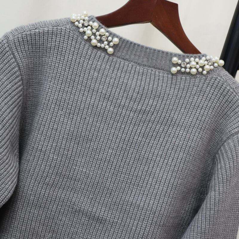 【outer】パールニットカーデ　M27592