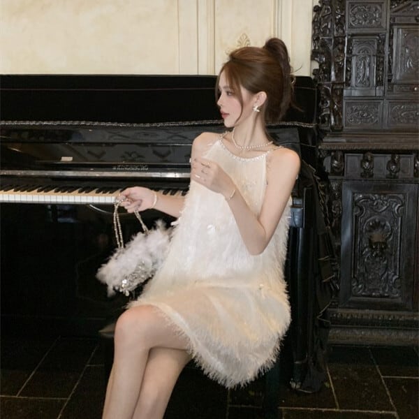 【dress】ビジューホルターネックワンピース　M24775
