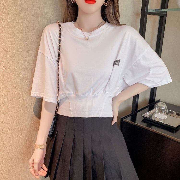 【tops】3色ウェスト絞りＴシャツF7369