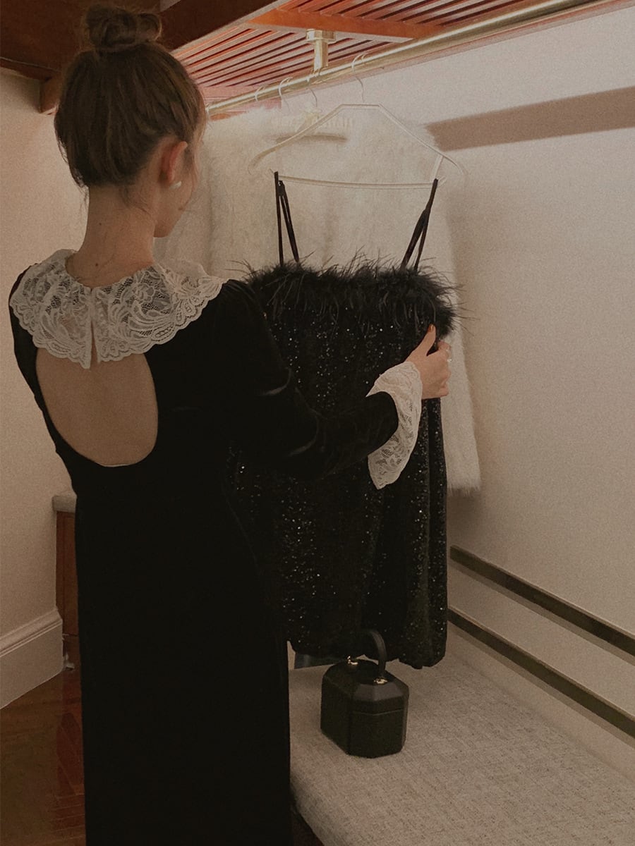 【dress】バックオープンレースカラーデートワンピース　N2938