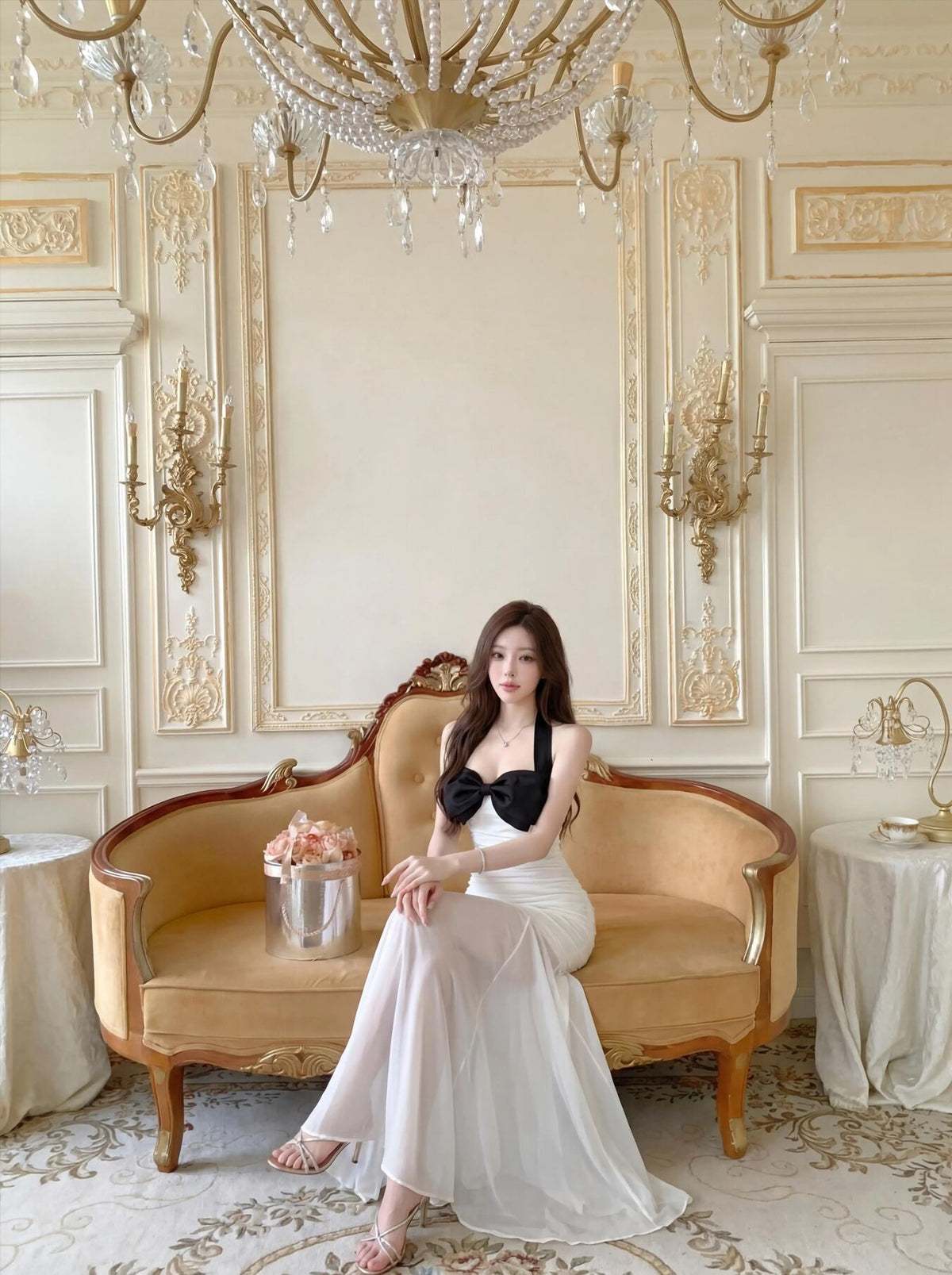 【dress】ホルターネックロングワンピース Q8478