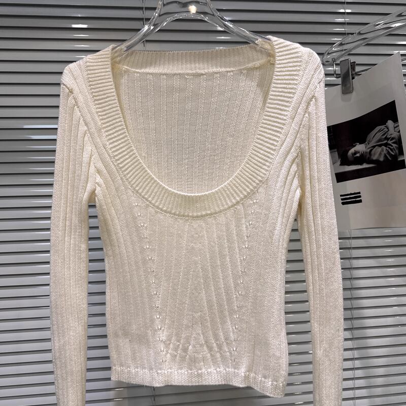 【tops】袖ファーニットトップス Q7333