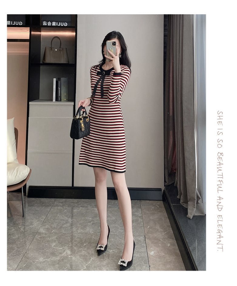 【dress】ボーダー柄ワンピース　M25482