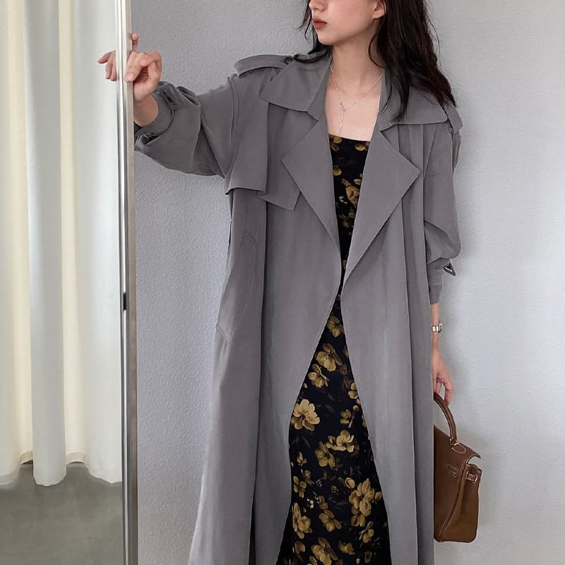 【outer】ロングトレンチコート Q8280