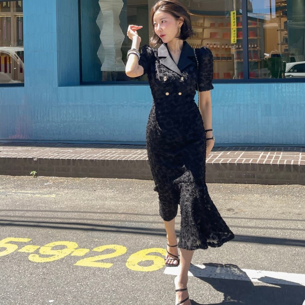 【dress】レースマーメイドワンピース　M29770