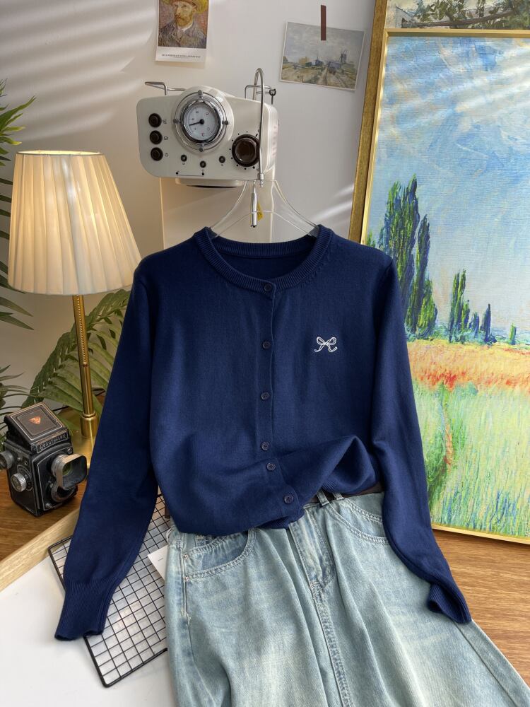 【outer】リボン刺繍カーディガン     N2825