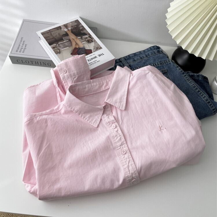 【tops】POLOネック刺繍シャツ　M29906