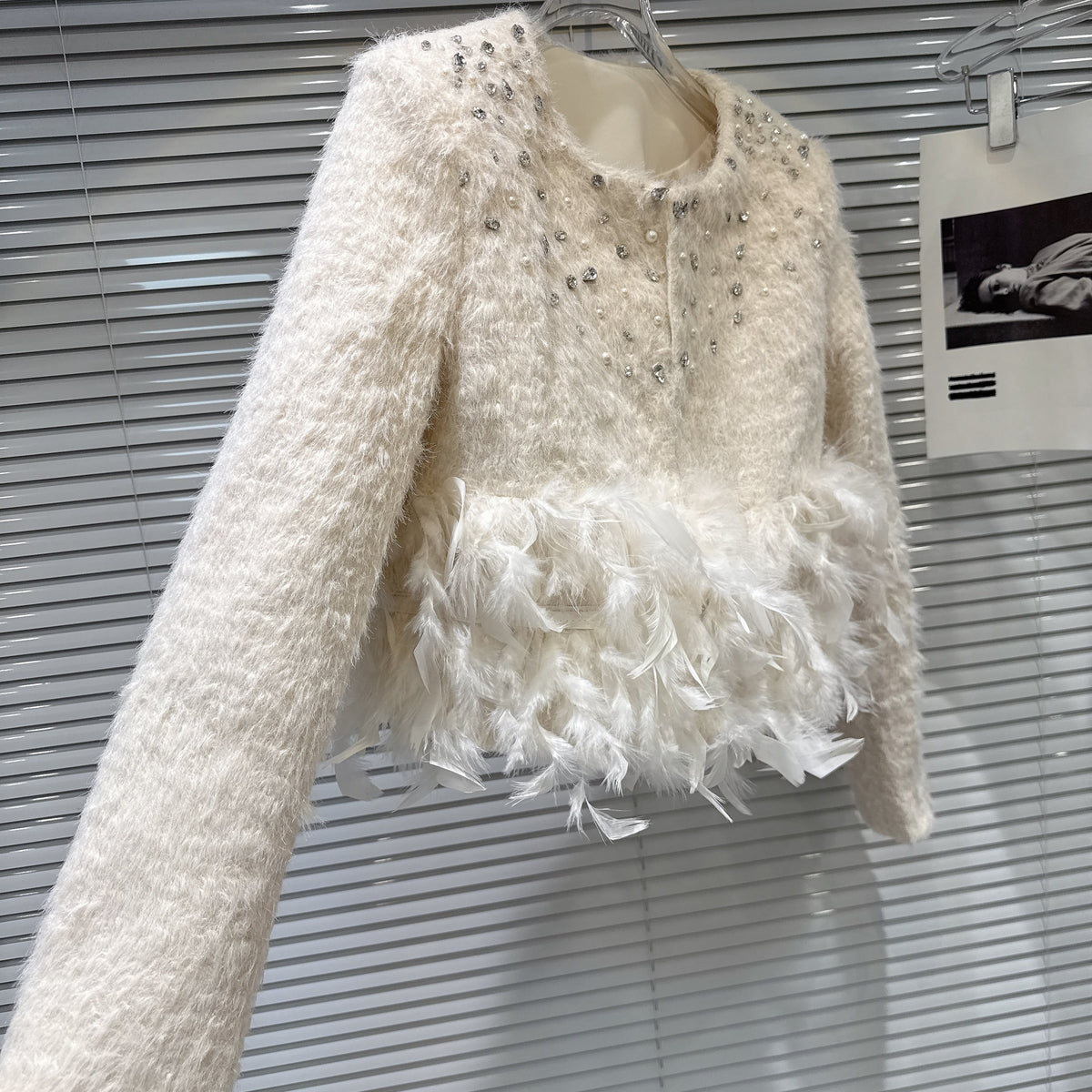 【outer】パールビジューフェザージャケット　N3380