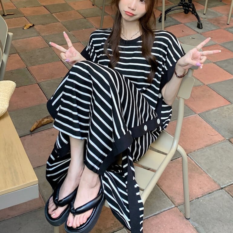 【dress】ボーダー柄ワンピース　M25123