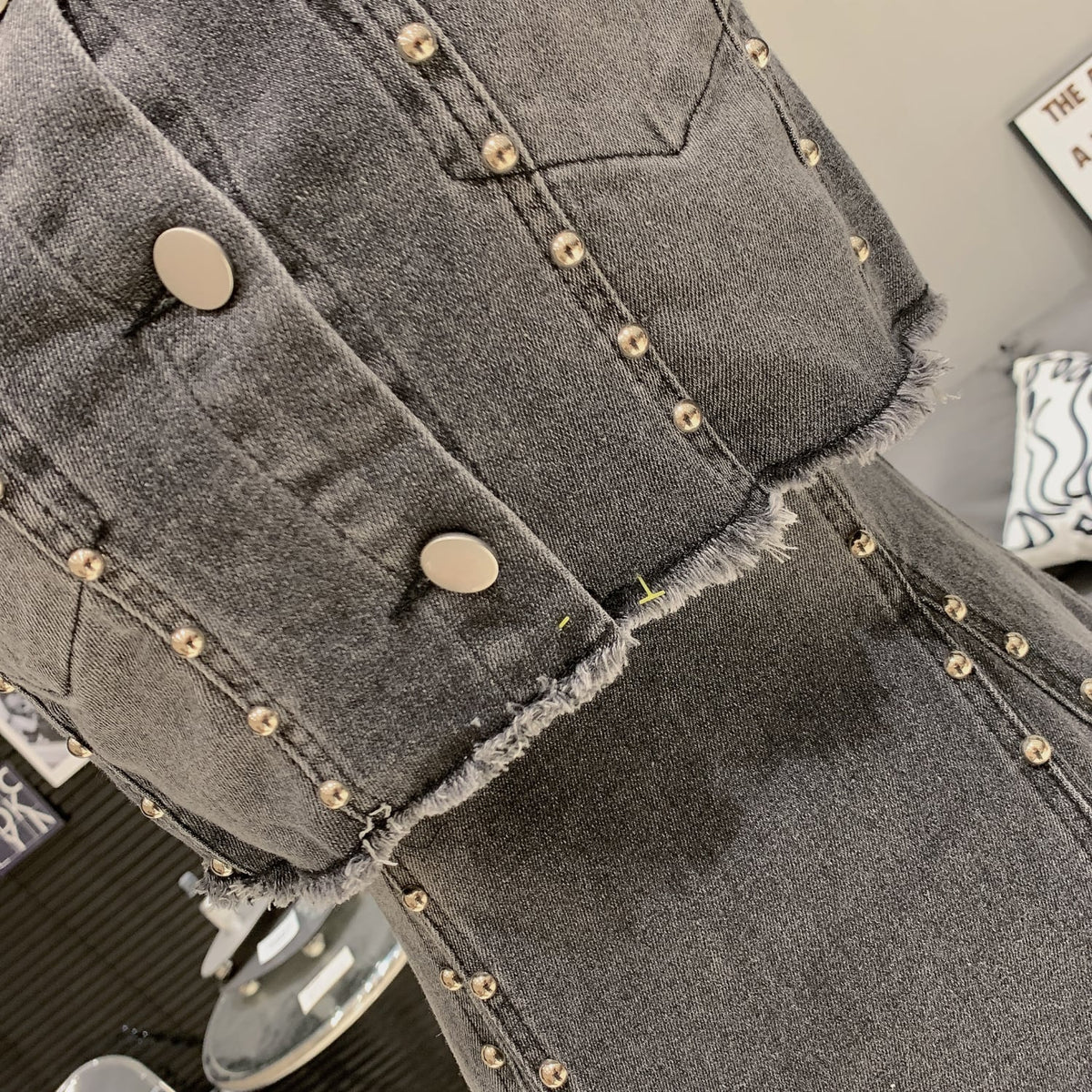 【set】ビーズ付きデニムキャミワンピース×デニムジャケットセット　M26346