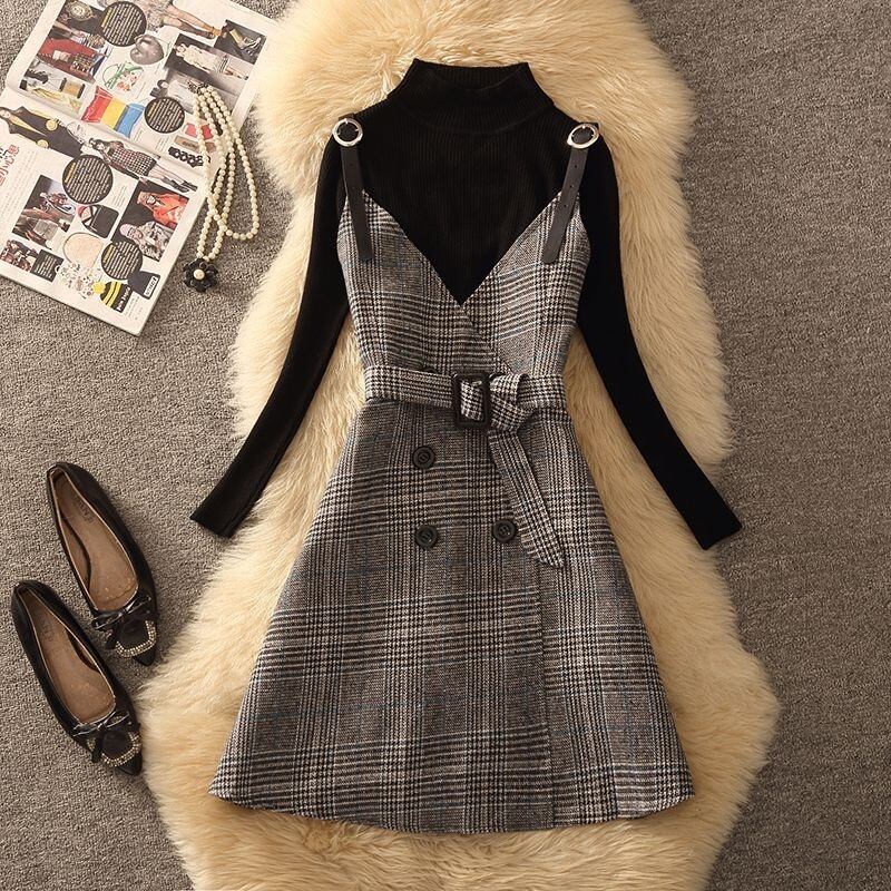 【dress】チェック柄キャミワンピース　N2256