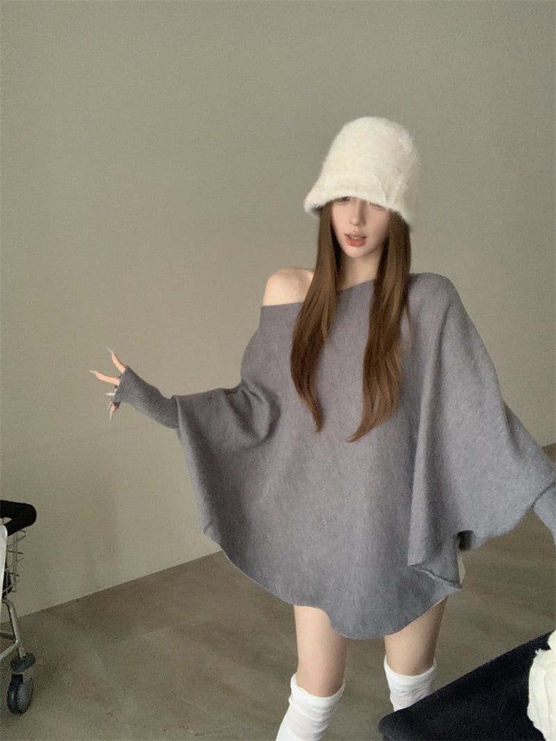【tops】ドルマンスリーブニットトップス　M28395