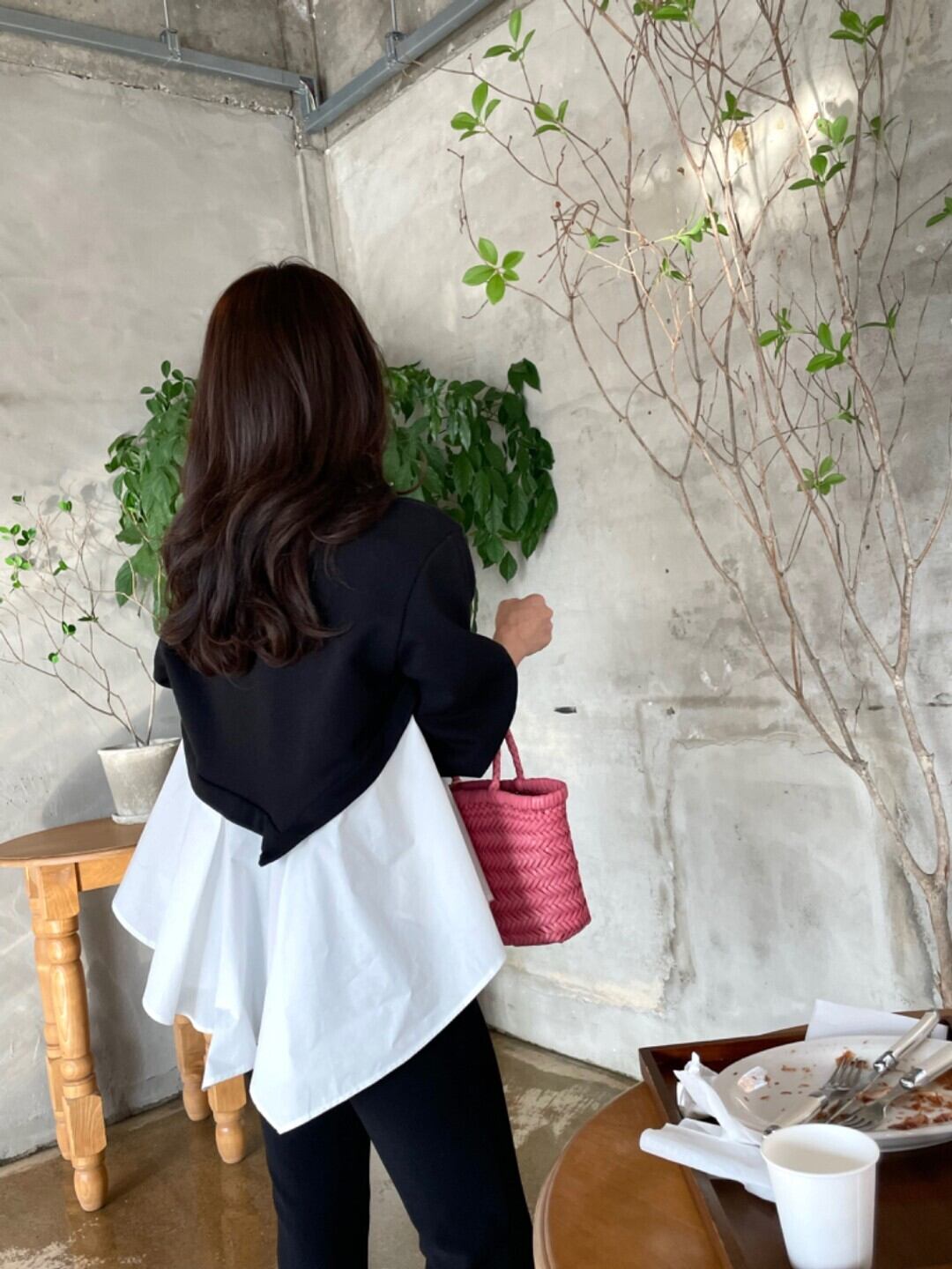 【tops】フリルドッキングパーカー　M18419