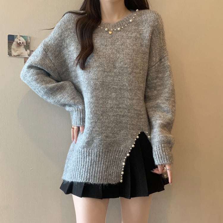 【tops】パールニットセーター　M27415