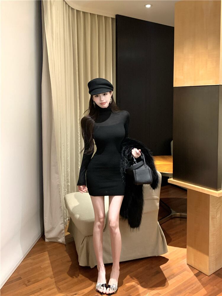 【dress】ハイネックニットワンピース　M28509