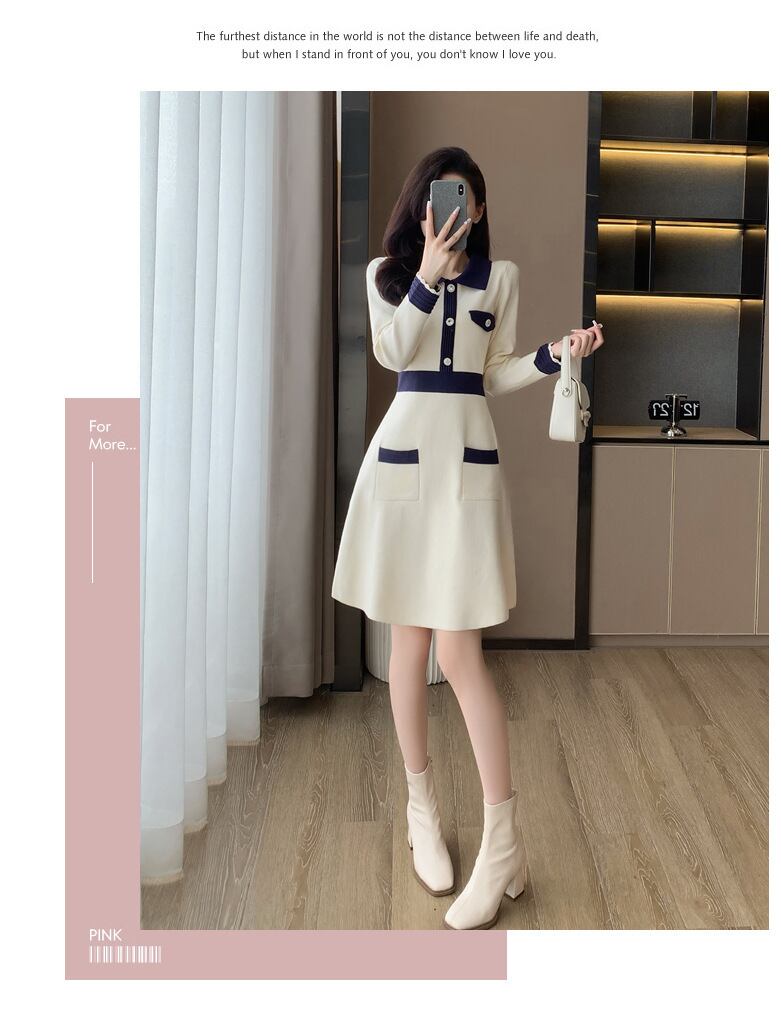 【dress】気質溢れる エレガントニットワンピース　M17475