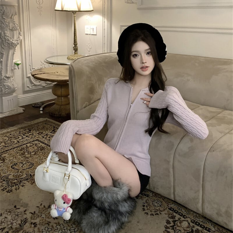 【outer】ファスナーニットカーデ　M28183