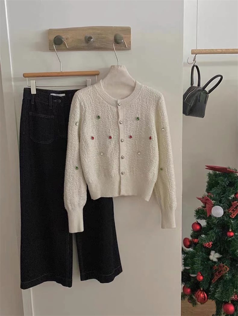【outer】ビジューニットカーデ　M25994