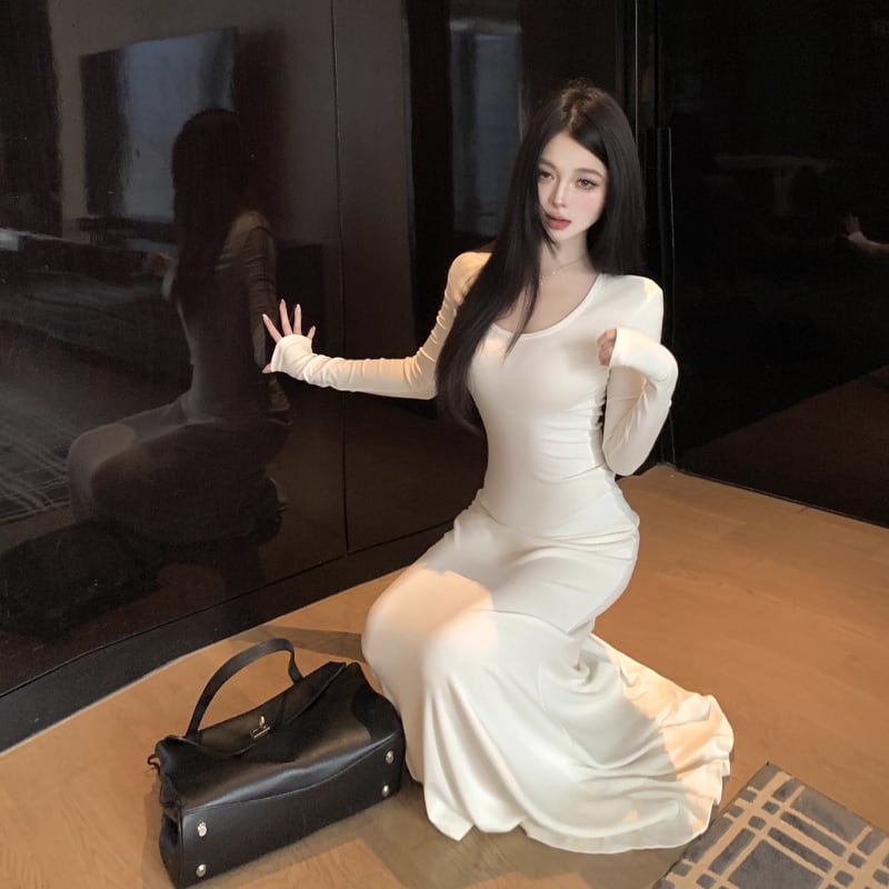 【dress】タイトロングワンピース Q7020