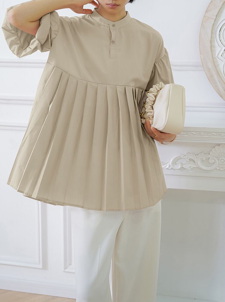 【tops】ランタンスリーブギャザーブラウスG20473